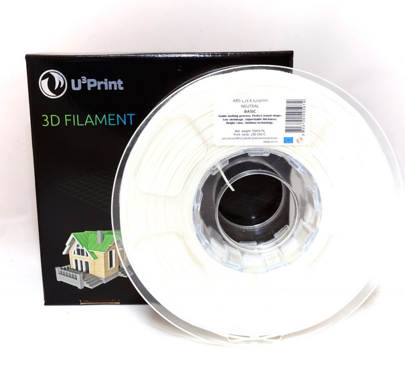 Фото Нить для 3D-принтера PLA basic Plus пластик U3Print natural (натуральный)
