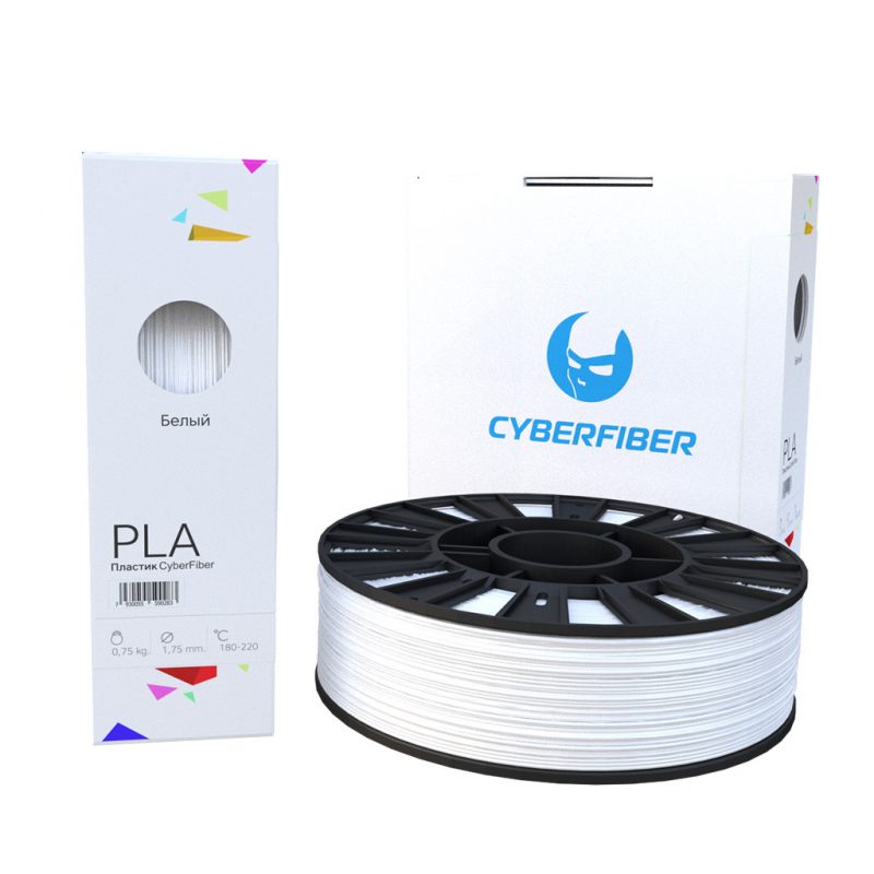 Фотография нить для 3D-принтера PLA пластик CyberFiber белый