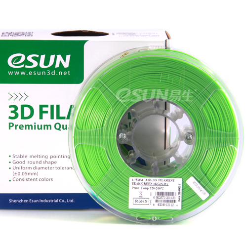 Фото нить для 3D-принтера eSUN 3D FILAMENT ABS PEAK GREEN 3.00 мм