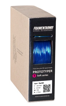 Фото нить для 3D-принтера PROTOTYPER T-SOFT (ПРОЗРАЧНЫЙ) 1.75 мм Синий