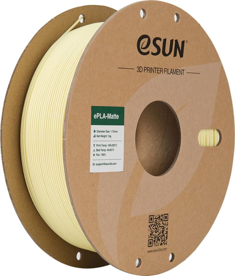 Фото нити для 3D печати eSUN ePLA-Matte, (матовый PLA) almond yellow